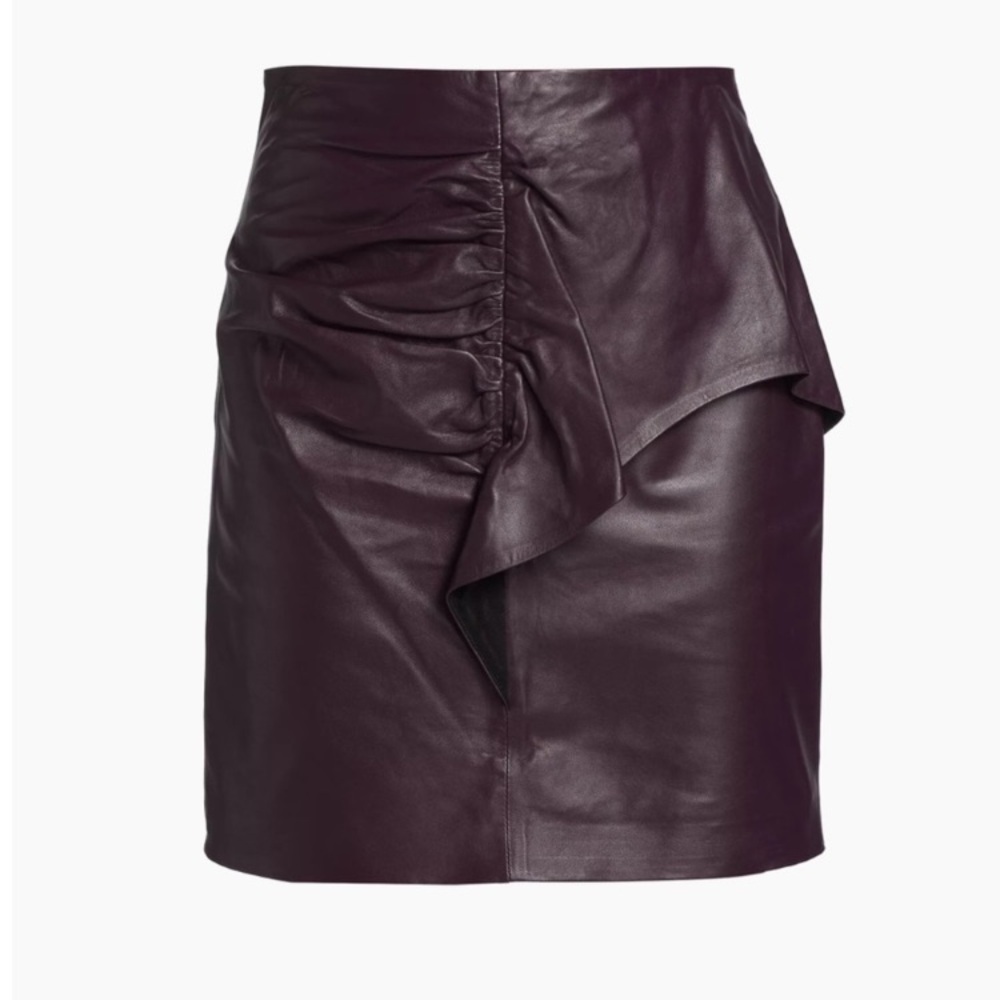 Iro Hita ruched leather mini skirt Size 38 (like medium)